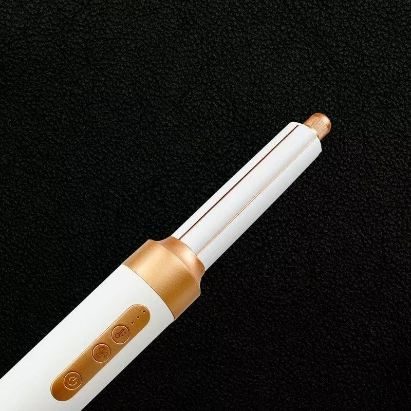 Estilizador de pelo TM Electron TMHD300 Wonder Diamond 7 en 1 color blanco y dorado con diseño elegante y botones de control.