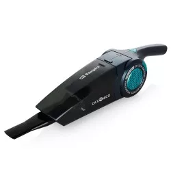 Aspirador de mano Orbegozo AP 1500 – 7,4 V litio en color negro con diseño compacto y boquilla estrecha para rincones.