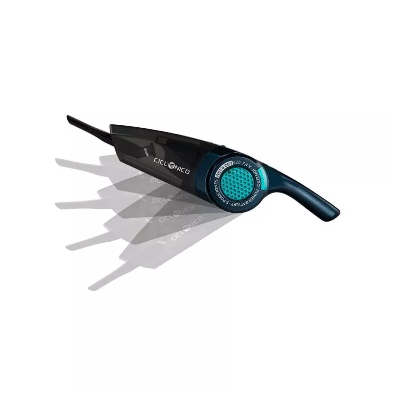 Aspirador de mano Orbegozo AP 1500 – 7,4 V litio en negro y azul, diseño ergonómico y ligero para fácil manejo