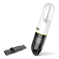 Aspirador de mano Kärcher VCH 2 (CVH 2) blanco y negro con batería recargable 7,2 V y 70 W, diseño ergonómico y ligero.