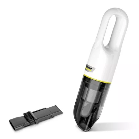 Aspirador de mano Kärcher VCH 2 (CVH 2) blanco y negro con batería recargable 7,2 V y 70 W, diseño ergonómico y ligero.
