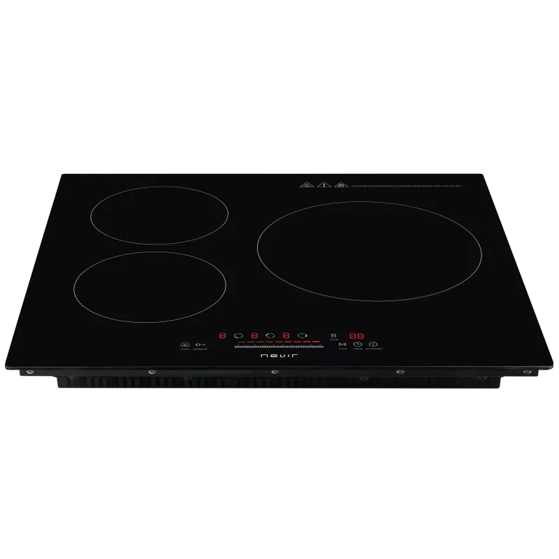 Placa de inducción Nevir NVR-IND1000 3 zonas 7000 W color negro con superficie de cristal resistente y panel táctil.