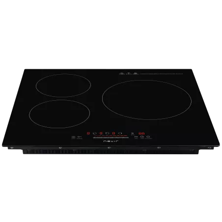 Placa de inducción Nevir NVR-IND1000 3 zonas 7000 W color negro con superficie de cristal resistente y panel táctil.