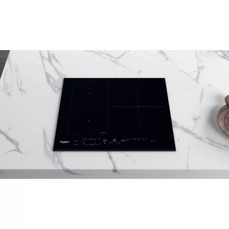 Placa de inducción Whirlpool WL B2760 BF Flex 3 zonas, diseño negro, vitrocerámica, con controles táctiles y acabado elegante