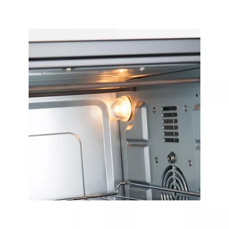 Horno de sobremesa Jata HN945 45 L con convección interior de acero inoxidable y luz LED para mejor visibilidad.