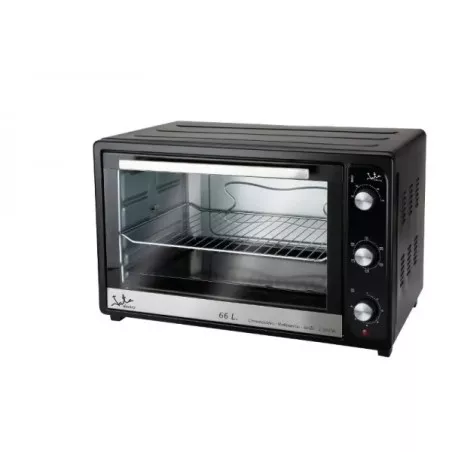Horno de sobremesa Jata HN966 66 L con convección en color negro y acabado de acero inoxidable, diseño funcional y eficiente.