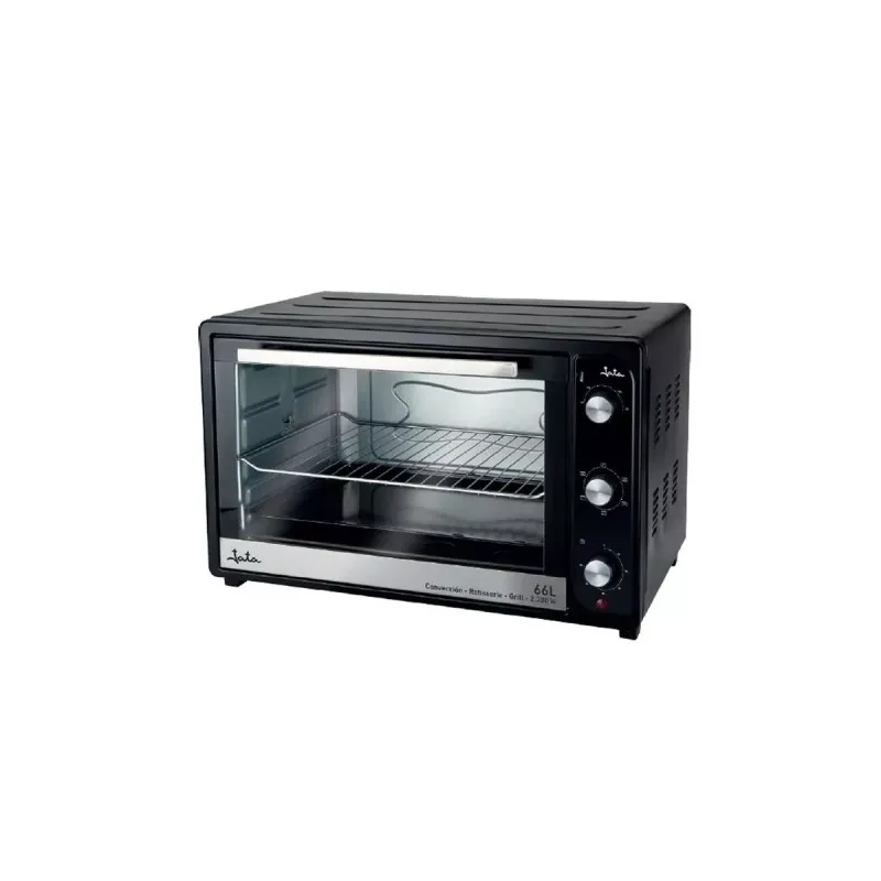 Horno de sobremesa Jata HN966 66 L con convección negro y acero inoxidable, diseño compacto y funcional.