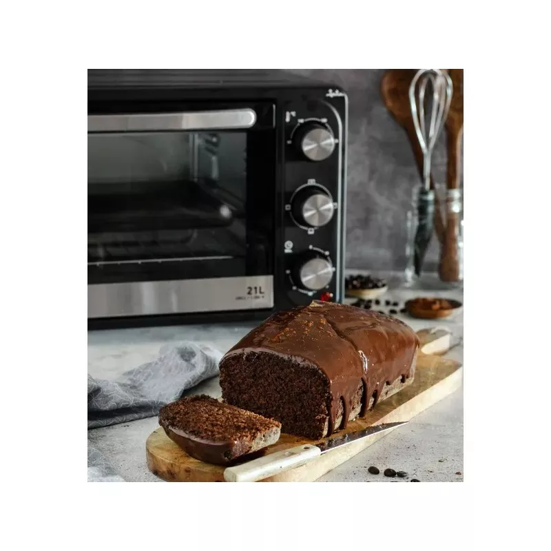 Horno de sobremesa Jata HN921 21 L 1.380 W negro con diseño moderno y funciones de cocción versátiles.