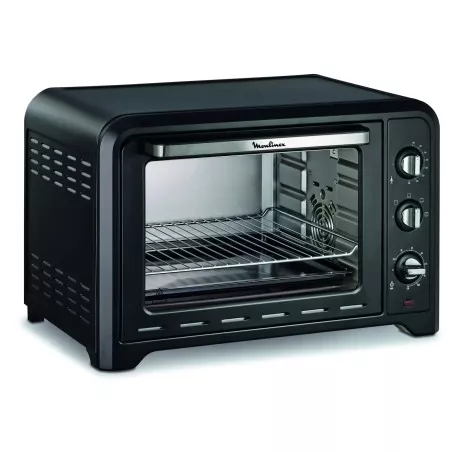 Horno Moulinex Optimo OX484810 39 L negro con diseño compacto y acabado en acero inoxidable para cocina moderna.