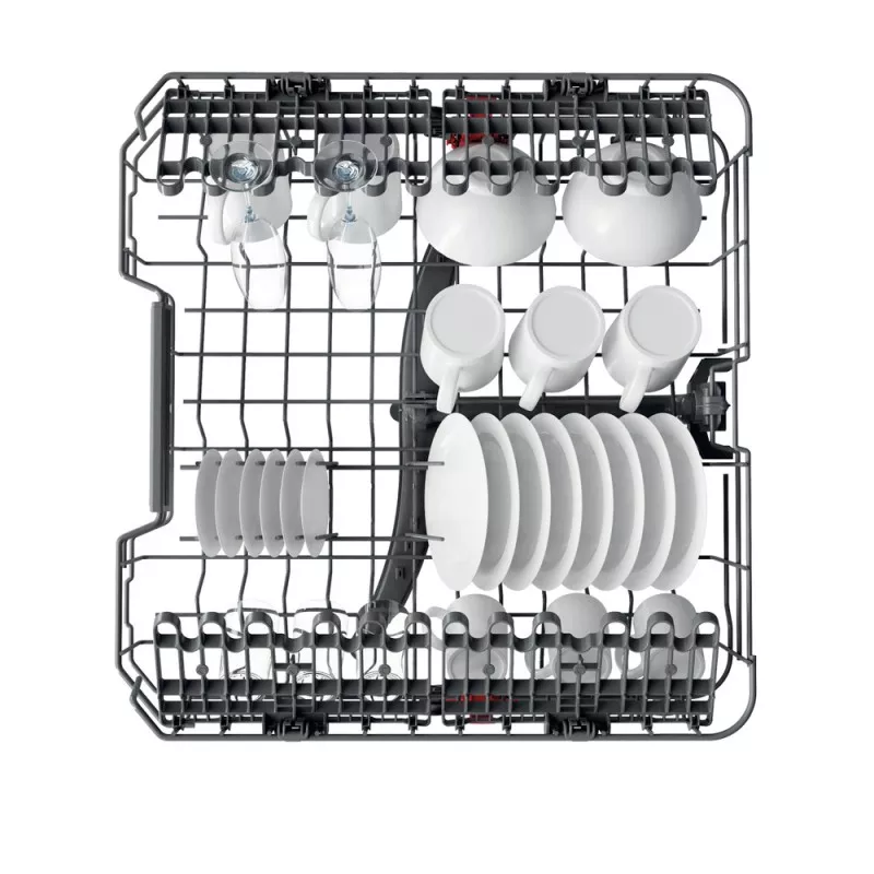 Lavavajillas Whirlpool WFC 3C34 P 14 servicios blanco con cesto de metal y diseño optimizado para organizar vajilla.