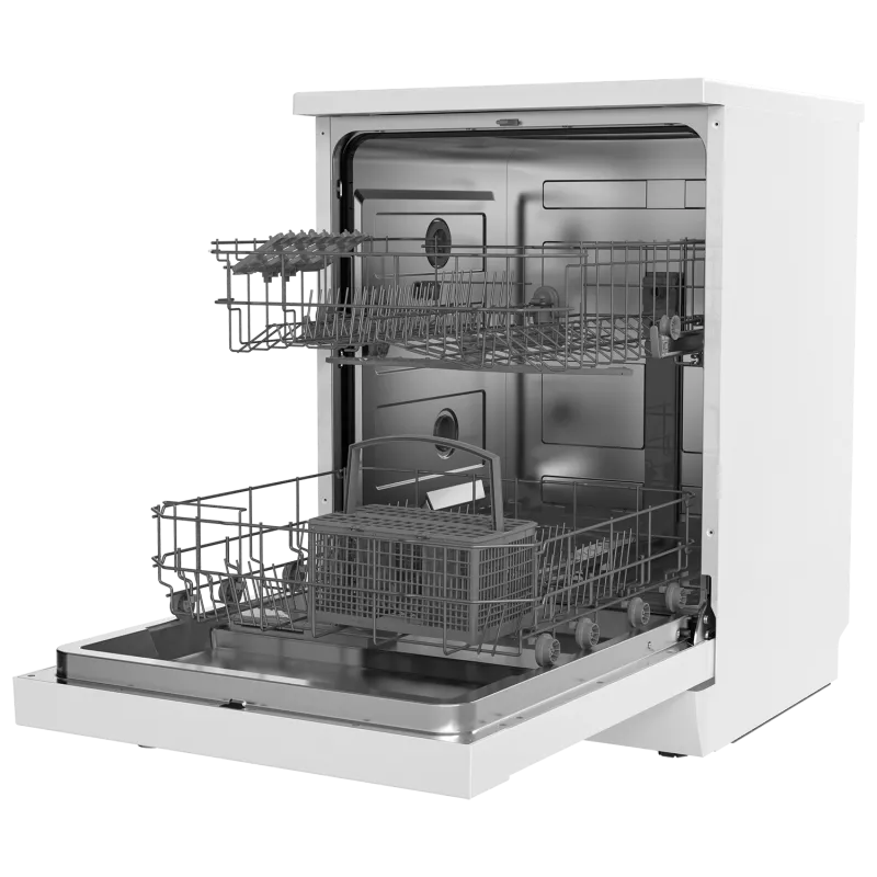 Lavavajillas Nevir NVR-LV1000-BE 12 servicios blanco con diseño frontal liso y estantes ajustables acero inoxidable.