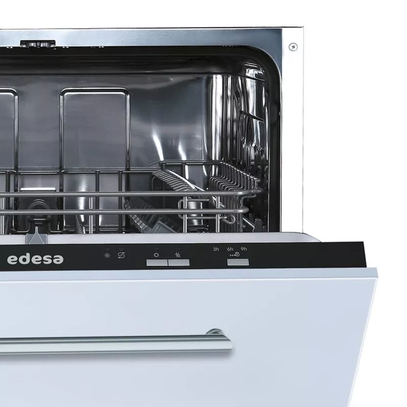 Lavavajillas integrable Edesa EDB-6130-I 60 cm 13 servicios acabado en blanco con estantes ajustables y control táctil.