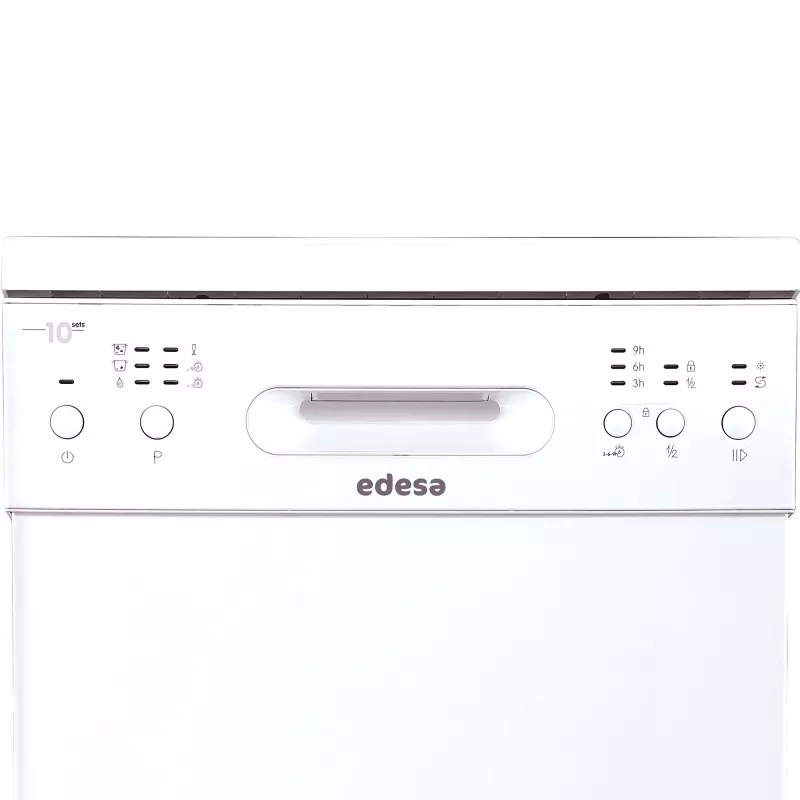 Lavavajillas Edesa EDW-4610 WH 45 cm 10 servicios blanco con panel de control sencillo y diseño compacto.