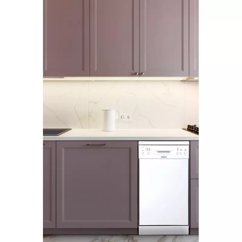 Lavavajillas Edesa EDW-4610 WH 45 cm 10 servicios blanco con diseño compacto y acabado liso perfecto para cocinas modernas