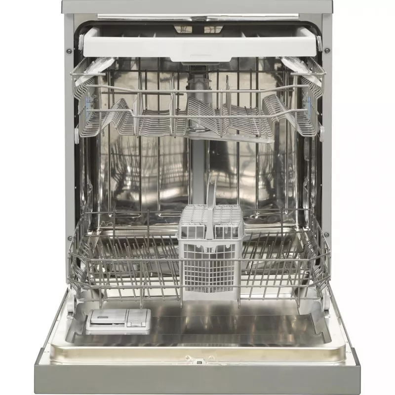 Lavavajillas New Pol NW3605DX 13 servicios inox con 3ª bandeja y acabado metálico brillante.
