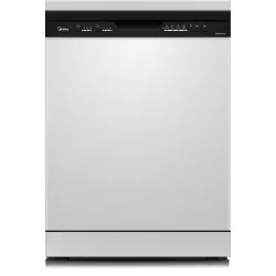 Lavavajillas Midea MFD60S090W-ES 12 servicios blanco con diseño moderno y acabado en acero inoxidable.