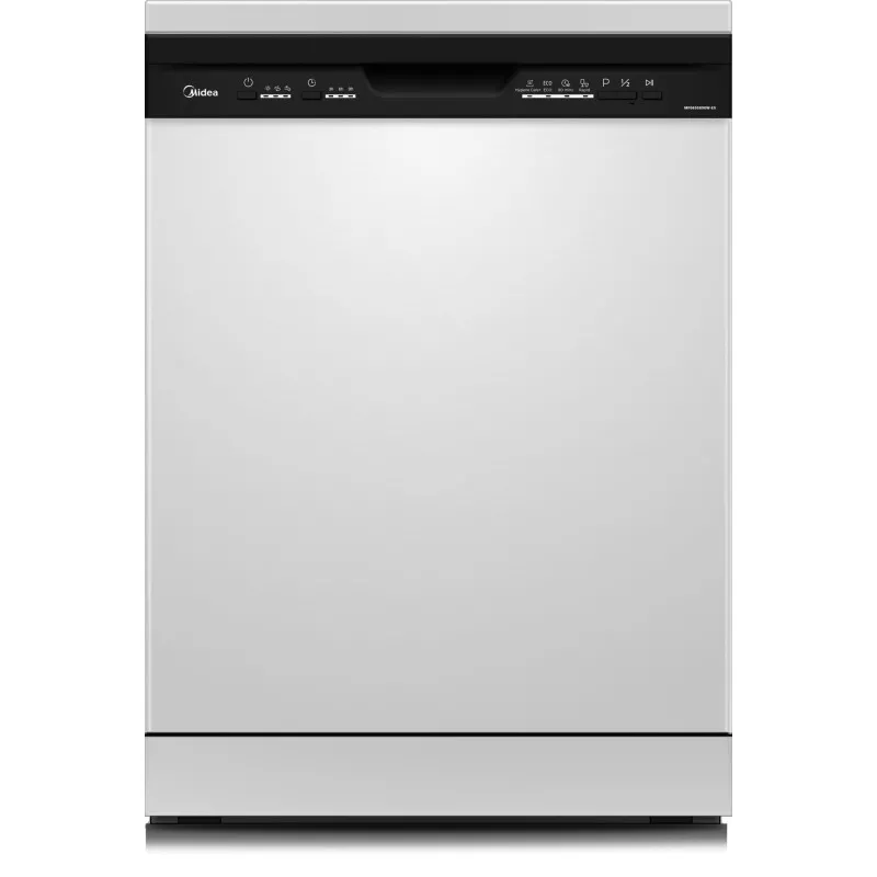 Lavavajillas Midea MFD60S090W-ES 12 servicios blanco con diseño moderno y acabado en acero inoxidable.