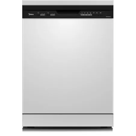 Lavavajillas Midea MFD60S090W-ES 12 servicios blanco con diseño moderno y acabado en acero inoxidable.