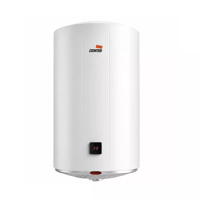 Termo eléctrico Cointra TBL Plus 50 S 46,5 L slim de color blanco, diseño compacto y digital con display LED.