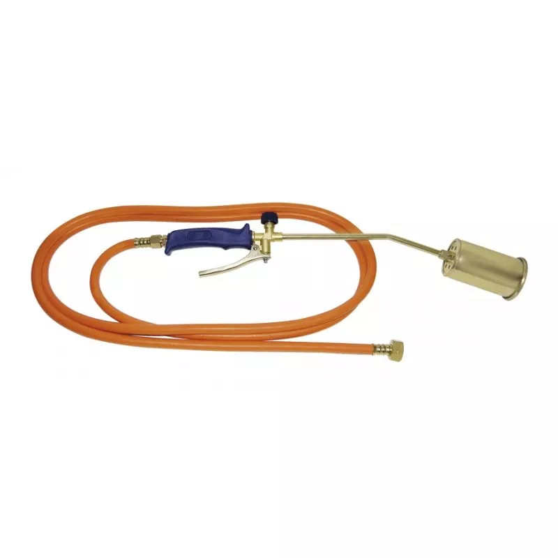 Soplete chamuscador Elma 27.10.0 con manguera de 3 m, acabado metálico y ergonómico diseño para uso eficiente.