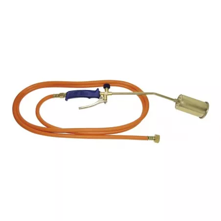 Soplete chamuscador Elma 27.10.0 con manguera de 3 m, acabado metálico y ergonómico diseño para uso eficiente.