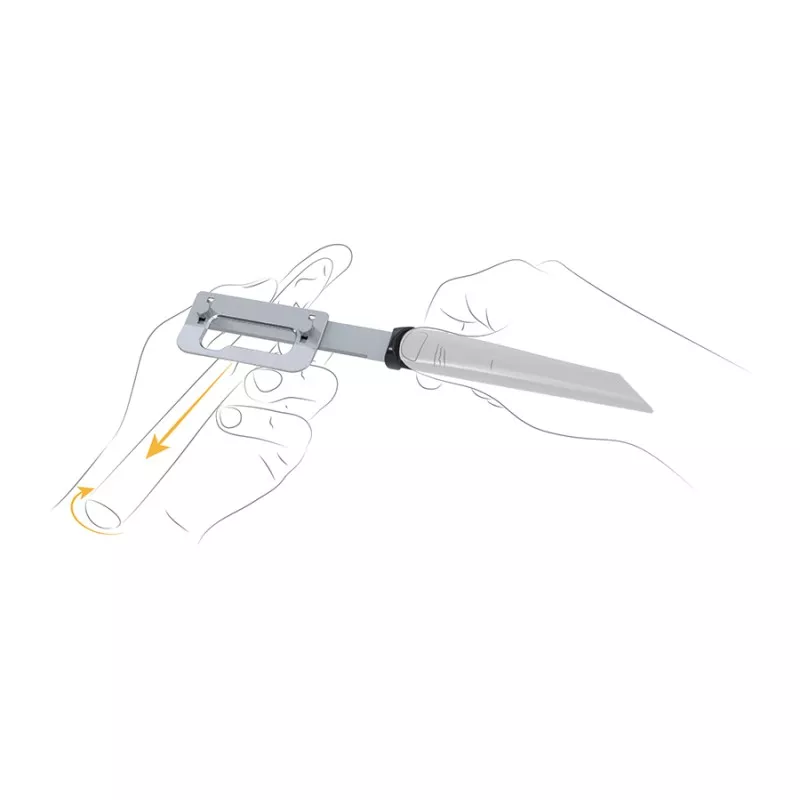 Pelador de espárragos Ibili 753500R diestros 25 cm de acero inoxidable con mango ergonométrico y diseño eficiente.