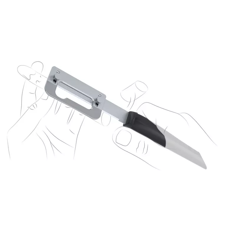 Pelador de espárragos Ibili 753500R diestros de 25 cm con mango ergonómico y cuchilla de acero inoxidable.