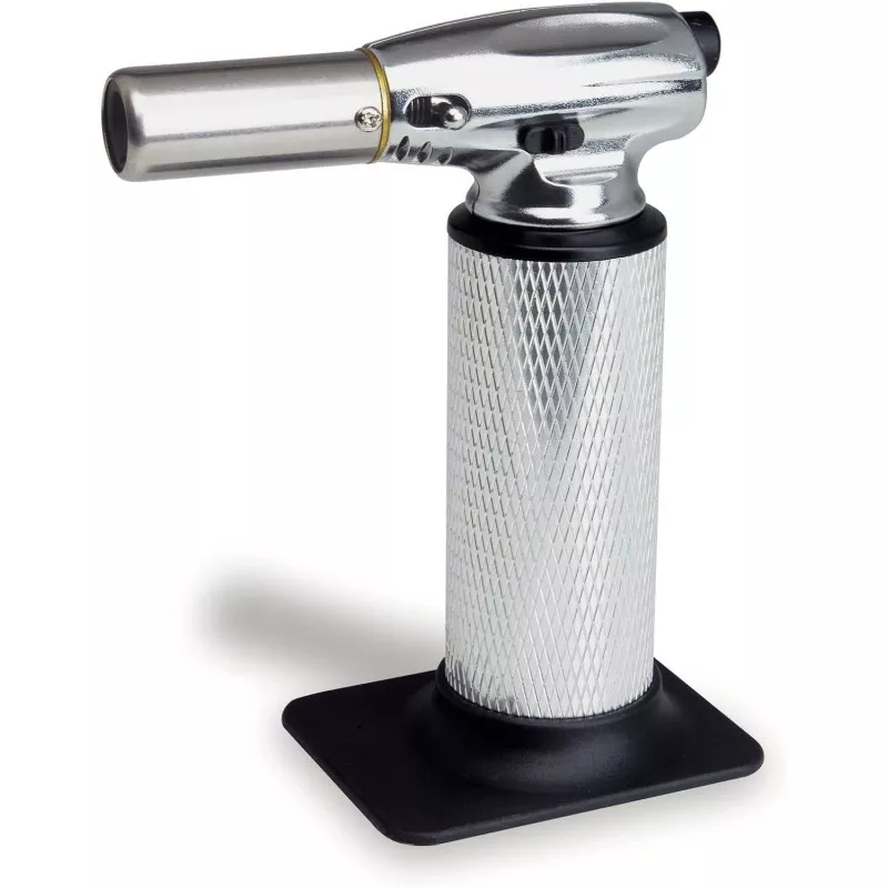 Soplete de gas Lacor 68988 profesional 40 ml con diseño metálico y base antideslizante para uso seguro y fácil manejo.