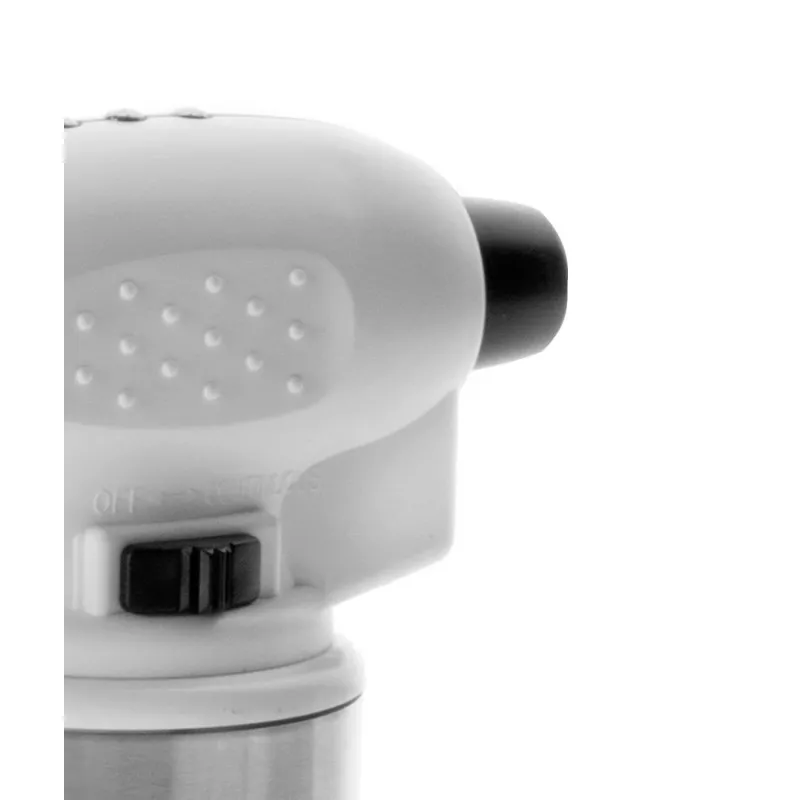 Soplete de cocina Ibili Elegance 738900 28 ml con diseño ergonómico, cuerpo de acero inoxidable y acabado en blanco.