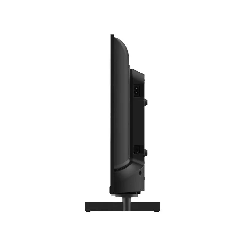 Smart TV Nordmende ND24S3800J 24\" HD Android 13 de diseño elegante en negro con soporte robusto y diversas conectividades.