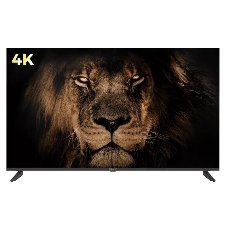 TV NEVIR 50\" NVR-TV8050S-UHDTS con diseño moderno en negro y resolución 4K, ideal para disfrutar películas y series.