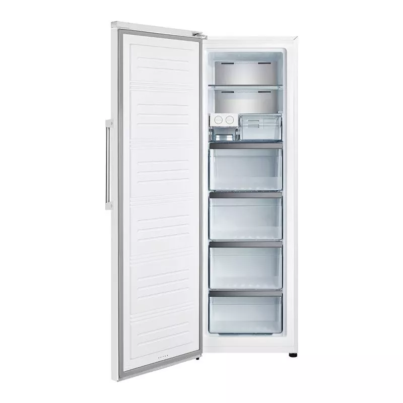 Congelador Aspes ACV185600ENF 274 L No Frost blanco con diseño vertical y estantes de plástico transparentes