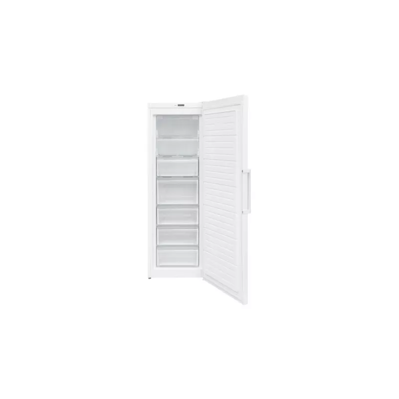 Congelador Newpol NWFZ1851.1 280 L No Frost blanco con diseño vertical y múltiples compartimientos de almacenamiento.