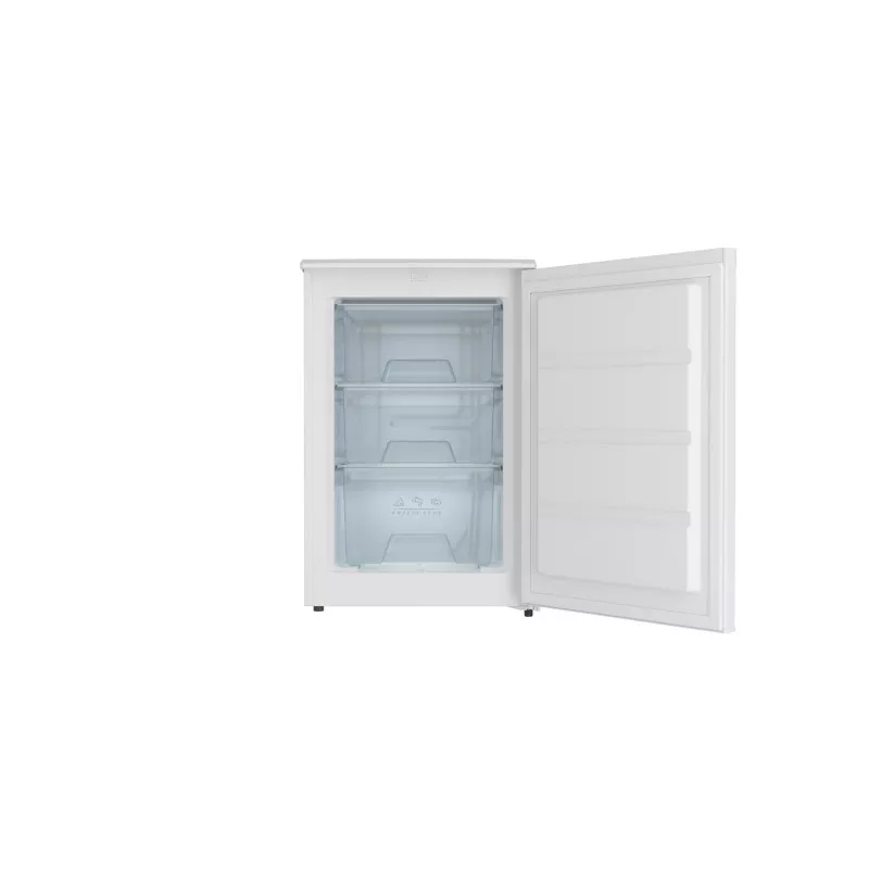 Congelador Teka RSF 10080 EU 86 L Inverter blanco con interior espacioso y estantes transparentes.