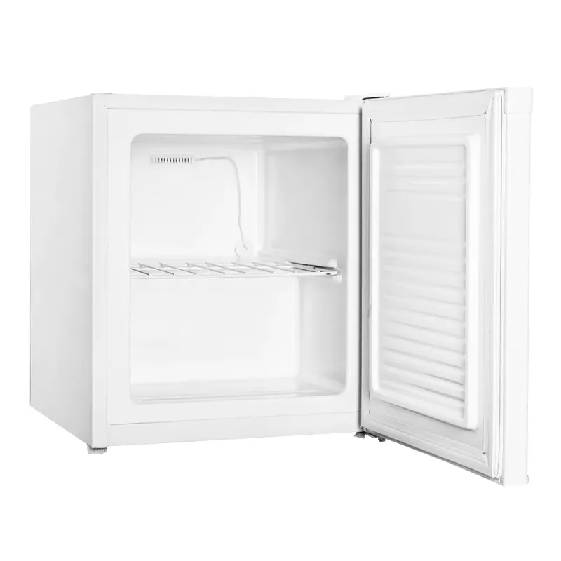 Congelador compacto Infiniton CV-50W 33 L blanco con diseño funcional y estante de alambre interior.