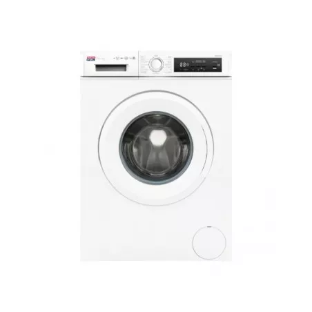 Lavadora Newpol NWT0810 8 kg 1000 rpm clase D blanca con diseño frontal y panel digital de control.