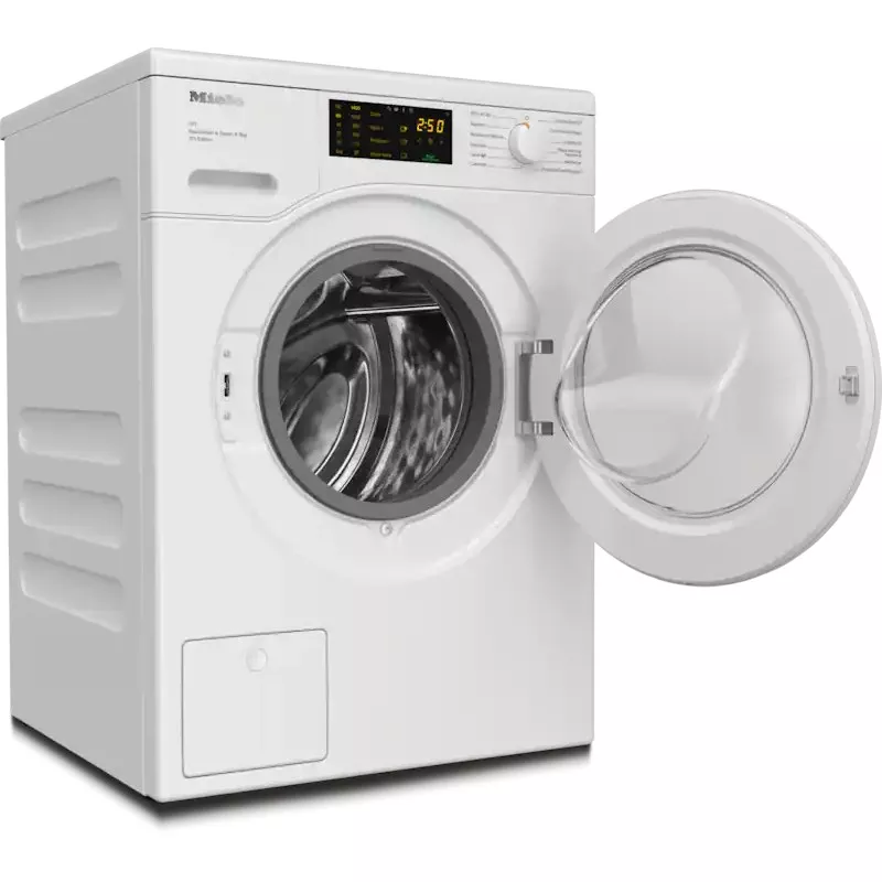 Lavadora Miele WCB380 WCS 8 kg 1400 rpm SteamCare de color blanco con diseño frontal y acabado moderno.