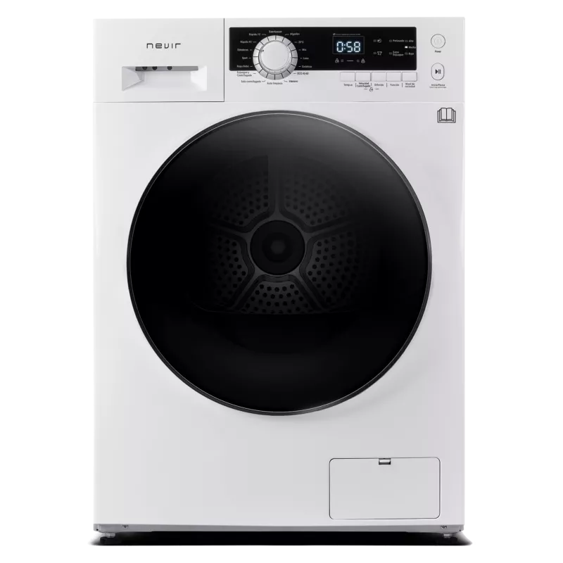LAVADORA NEVIR NVR-4790 INA 10 KG 1400 de color blanco, con gran capacidad y eficiencia energética.