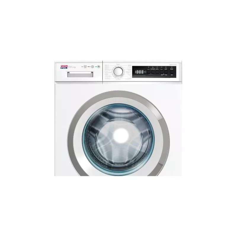 Lavadora Newpol NWT21214 12 kg 1400 rpm WiFi clase A blanca con diseño moderno y acabado en acero inoxidable