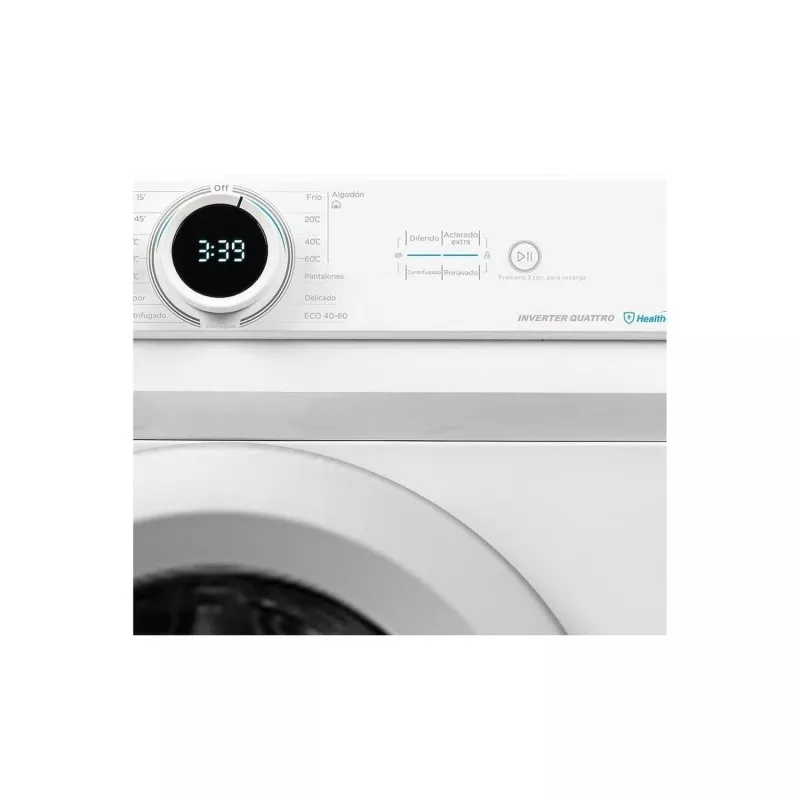 LAVADORA MIDEA MF 100W80B/1/W ES 8KG 1400R BCA B blanca con panel digital y sistema de lavado eficiente