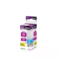 Bombilla LED esférica Cegasa 331124 5 W E14 520 lm blanca de diseño compacto y acabado mate ideal para iluminación eficiente.