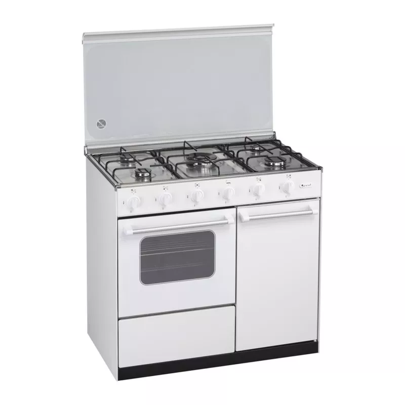 Cocina gas Gralux FQ 5200/1 GX inox 5 fuegos con acabado inox y diseño práctico para cocina.