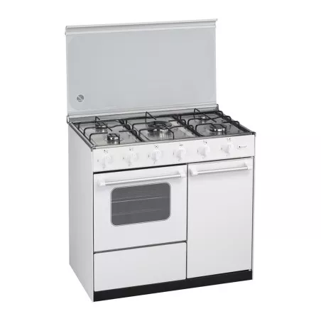 Cocina gas Gralux FQ 5200/1 GX inox 5 fuegos con acabado inox y diseño práctico para cocina.