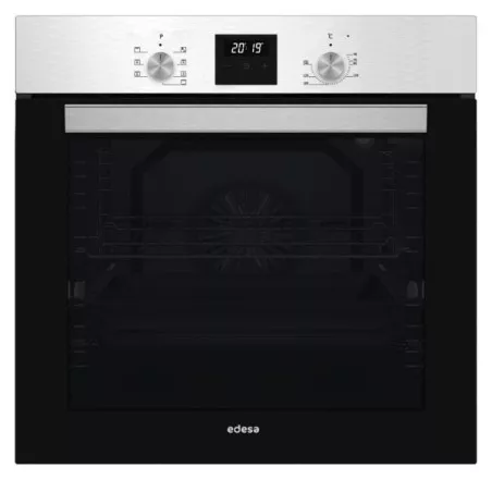 Horno multifuncional Edesa EOE-6040 X 80 L inox con acabado en acero inoxidable y marco negro.