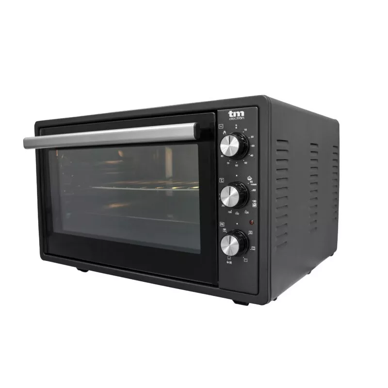 Horno sobremesa TM Electron TMPHO037 37 L 1650 W de color negro con acabado moderno y diseño compacto.