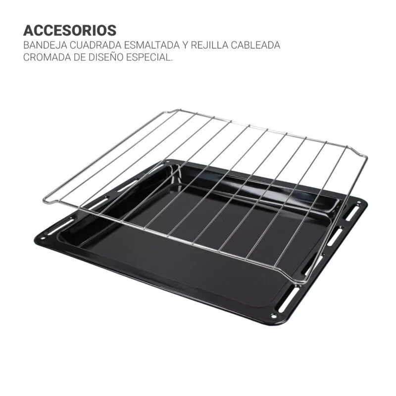 Horno sobremesa TM Electron TMPHO037 37 L 1650 W con bandeja esmaltada y rejilla cromada de diseño especial.