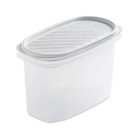 TAPER TATAY 1.20 ovalado 1163101 blanco de plástico con tapa y diseño apilable para almacenamiento.