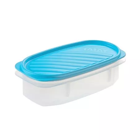 Tupper Tatay Top Flex 1163000 0,5 L azul elaborado en plástico, diseño ovalado con tapa antideslizante.