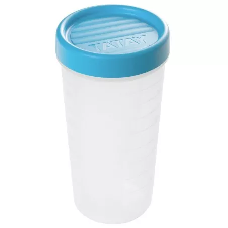Tupper Tatay Twist 1160800 0,6 L azul con tapa de diseño acanalado y material plástico transparente