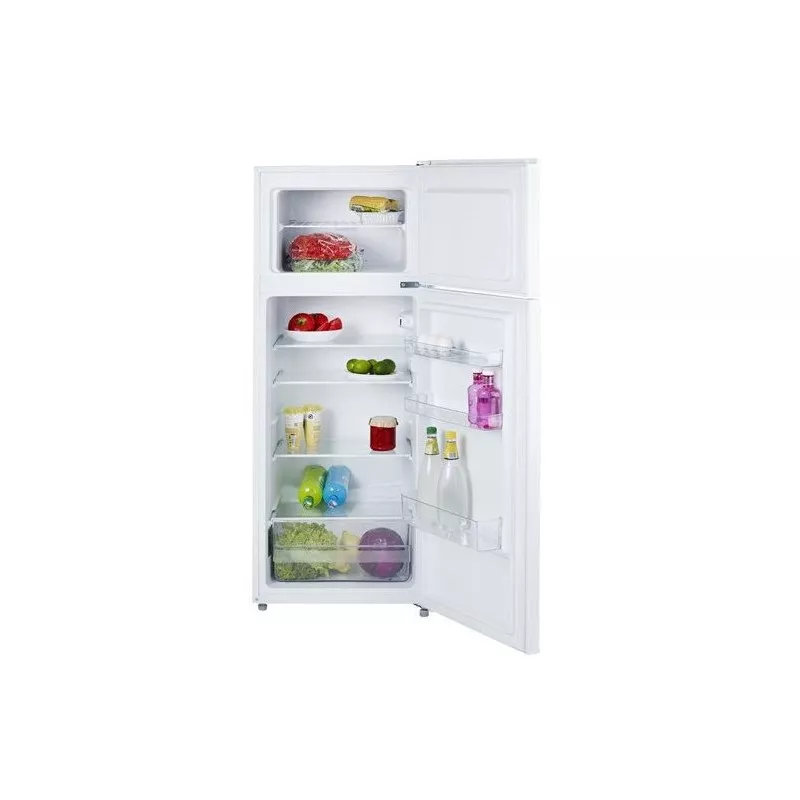 Frigorífico 2 puertas Teka FTM 240 blanco 204 L con estantes de vidrio y compartimentos ajustables.